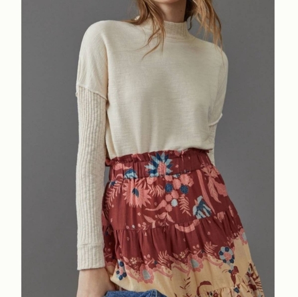 Anthropologie x Amadi Francesca Mock Neck Top Size M - Picture 1 of 8